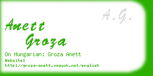 anett groza business card